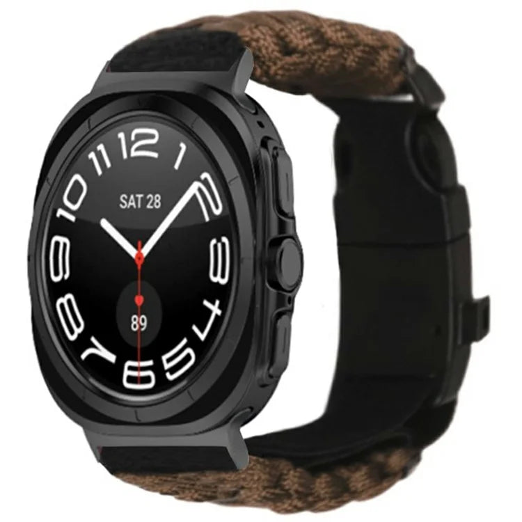 For Samsung Galaxy Watch Ultra 47mm Outdoor Multifunction 7-Core Paracord Survival Bracelet Watch Strap