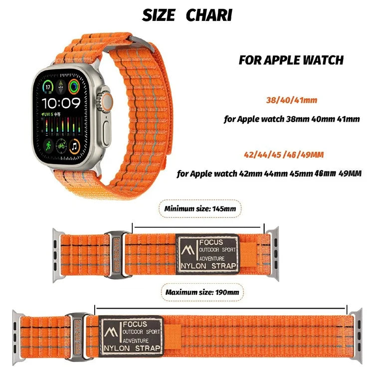 For Apple Watch Series 10 46mm  /  Ultra 2  /  Ultra 49mm  /  9 8 7 45mm  /  SE (2023) SE (2022) SE Nylon Loop Watch Strap