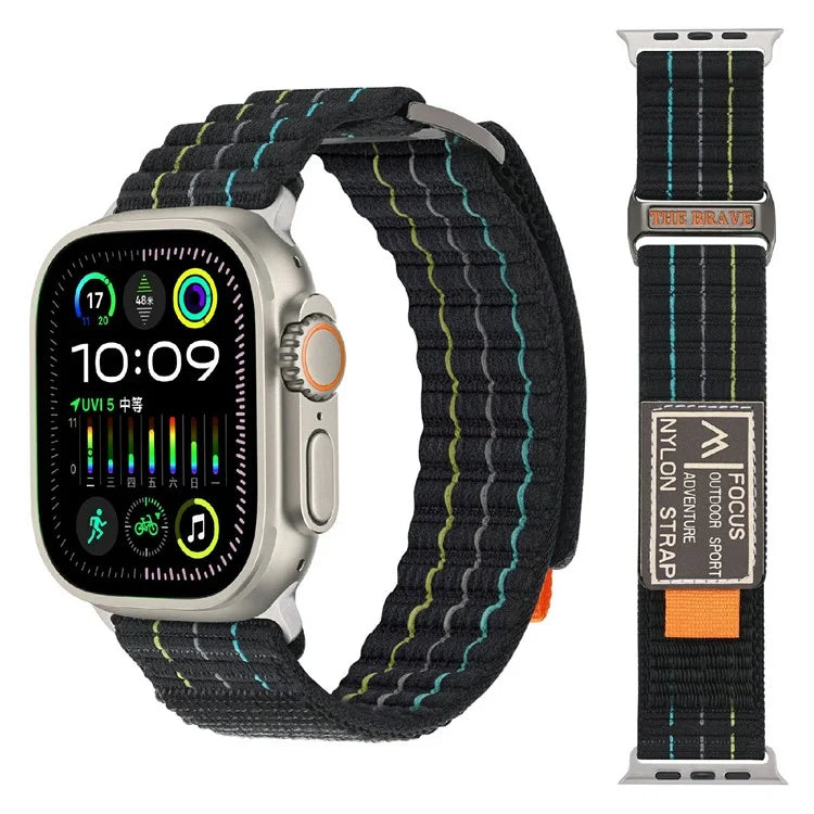 For Apple Watch Series 10 46mm  /  Ultra 2  /  Ultra 49mm  /  9 8 7 45mm  /  SE (2023) SE (2022) SE Nylon Loop Watch Strap