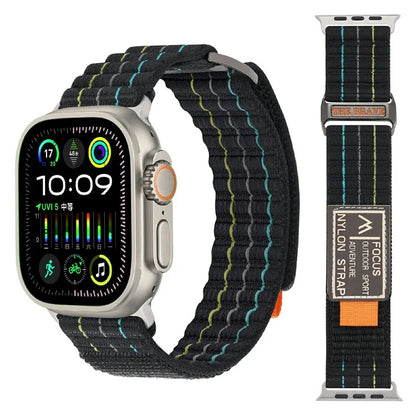 For Apple Watch Series 10 46mm  /  Ultra 2  /  Ultra 49mm  /  9 8 7 45mm  /  SE (2023) SE (2022) SE Nylon Loop Watch Strap