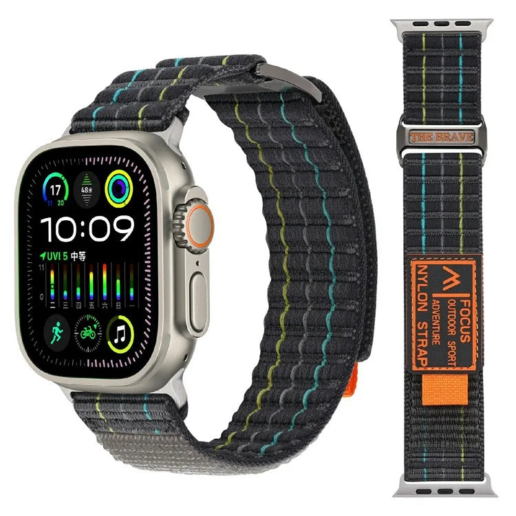 For Apple Watch Series 10 46mm  /  Ultra 2  /  Ultra 49mm  /  9 8 7 45mm  /  SE (2023) SE (2022) SE Nylon Loop Watch Strap