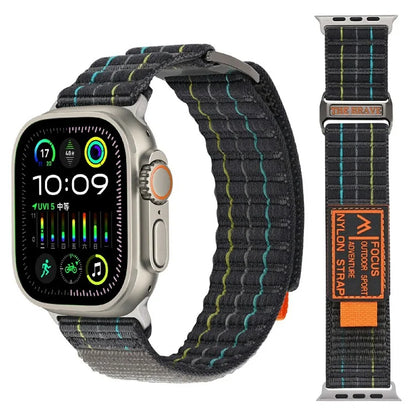 For Apple Watch Series 10 46mm  /  Ultra 2  /  Ultra 49mm  /  9 8 7 45mm  /  SE (2023) SE (2022) SE Nylon Loop Watch Strap