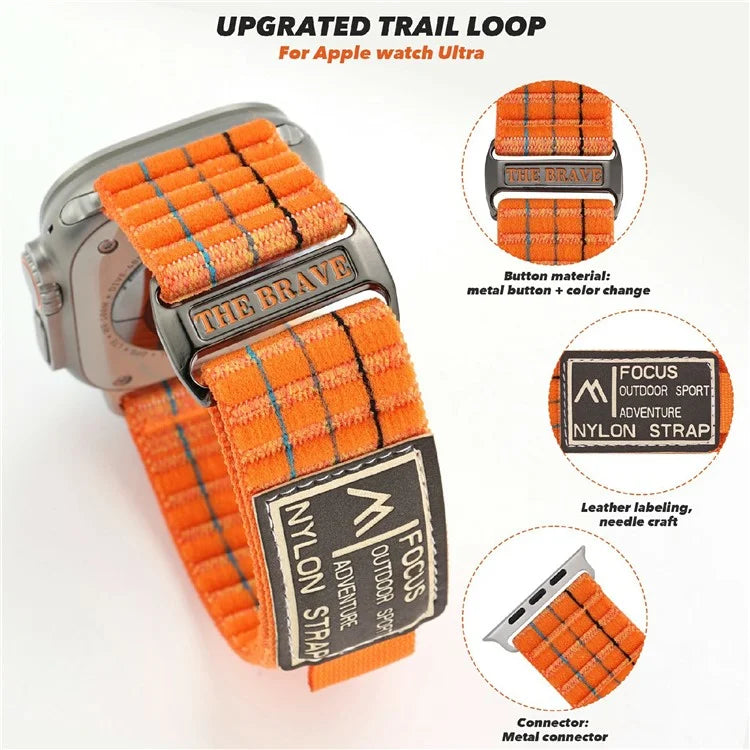 For Apple Watch Series 10 46mm  /  Ultra 2  /  Ultra 49mm  /  9 8 7 45mm  /  SE (2023) SE (2022) SE Nylon Loop Watch Strap