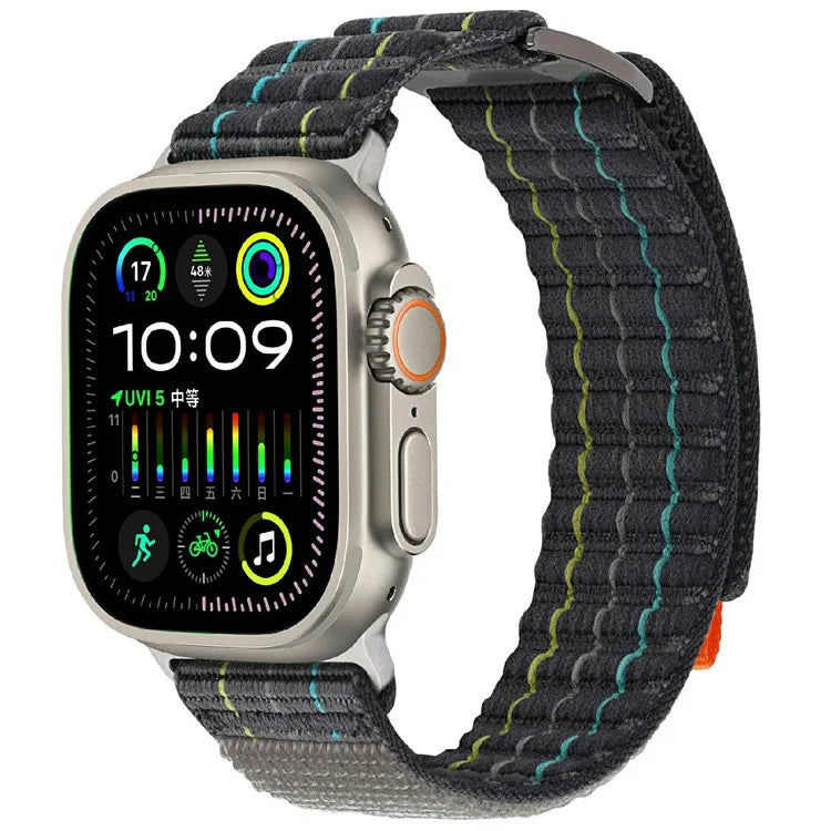 For Apple Watch Series 10 42mm  /  9 8 7 41mm  /  SE (2023) SE (2022) SE 6 5 4 40mm  /  3 2 1 38mm Nylon Loop Watch Strap