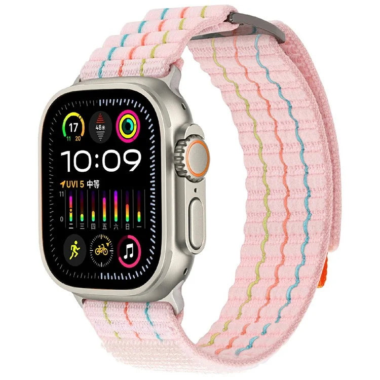 For Apple Watch Series 10 42mm  /  9 8 7 41mm  /  SE (2023) SE (2022) SE 6 5 4 40mm  /  3 2 1 38mm Nylon Loop Watch Strap