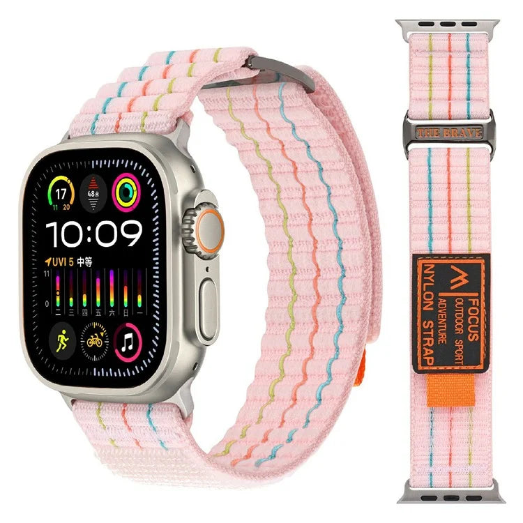 For Apple Watch Series 10 42mm  /  9 8 7 41mm  /  SE (2023) SE (2022) SE 6 5 4 40mm  /  3 2 1 38mm Nylon Loop Watch Strap