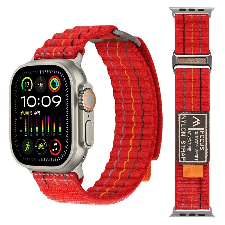 For Apple Watch Series 10 42mm  /  9 8 7 41mm  /  SE (2023) SE (2022) SE 6 5 4 40mm  /  3 2 1 38mm Nylon Loop Watch Strap