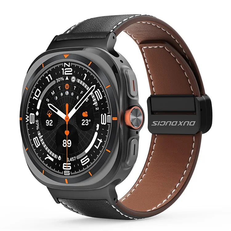 DUX DUCIS YA Series for Samsung Galaxy Watch Ultra 47mm Genuine Cow Leather Strap Magnetic Band