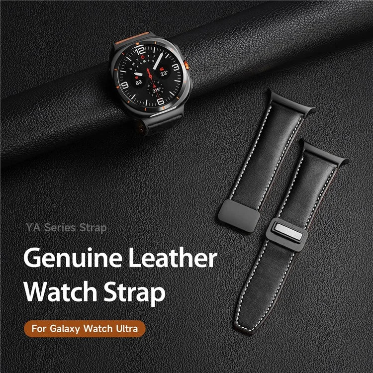 DUX DUCIS YA Series for Samsung Galaxy Watch Ultra 47mm Genuine Cow Leather Strap Magnetic Band