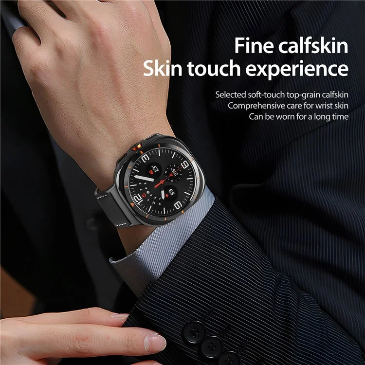 DUX DUCIS YA Series for Samsung Galaxy Watch Ultra 47mm Genuine Cow Leather Strap Magnetic Band