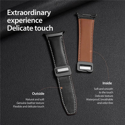 DUX DUCIS YA Series for Samsung Galaxy Watch Ultra 47mm Genuine Cow Leather Strap Magnetic Band