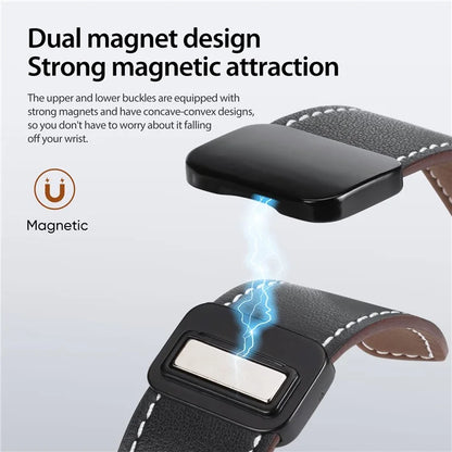 DUX DUCIS YA Series for Samsung Galaxy Watch Ultra 47mm Genuine Cow Leather Strap Magnetic Band