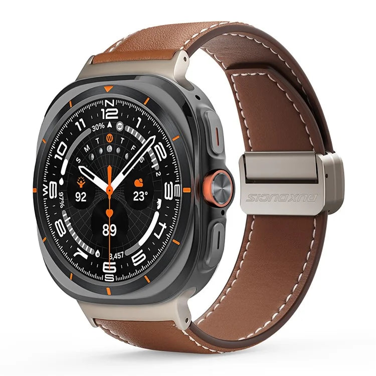 DUX DUCIS YA Series for Samsung Galaxy Watch Ultra 47mm Genuine Cow Leather Strap Magnetic Band