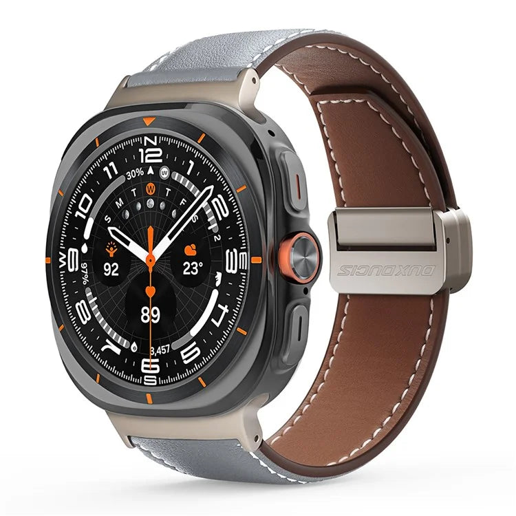 DUX DUCIS YA Series for Samsung Galaxy Watch Ultra 47mm Genuine Cow Leather Strap Magnetic Band