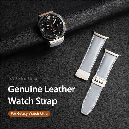 DUX DUCIS YA Series for Samsung Galaxy Watch Ultra 47mm Genuine Cow Leather Strap Magnetic Band