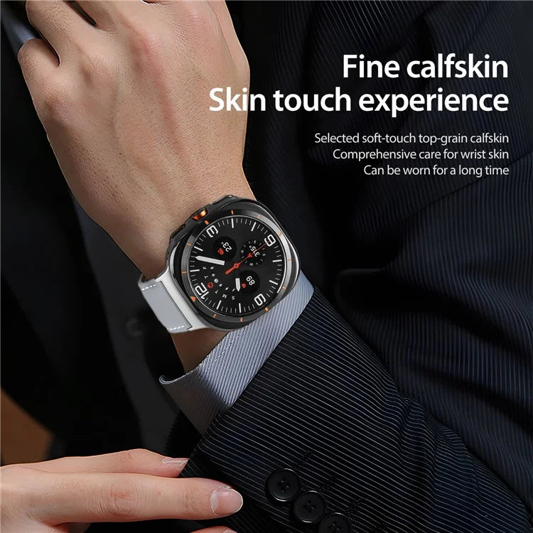 DUX DUCIS YA Series for Samsung Galaxy Watch Ultra 47mm Genuine Cow Leather Strap Magnetic Band