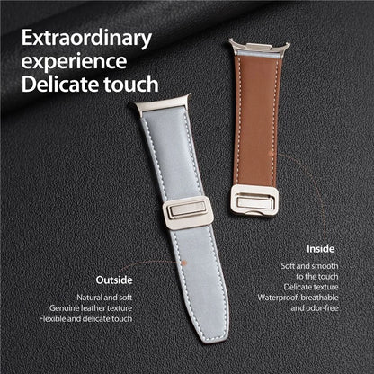 DUX DUCIS YA Series for Samsung Galaxy Watch Ultra 47mm Genuine Cow Leather Strap Magnetic Band