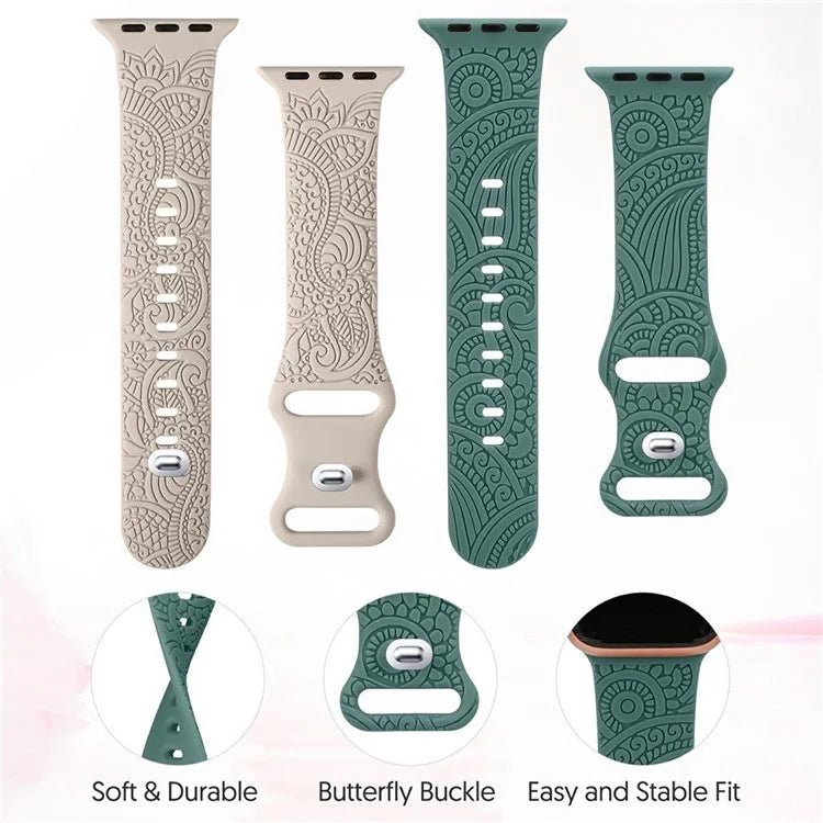 Silicone Strap for Apple Watch Series 10 42mm  /  9 8 7 41mm  /  SE (2023) SE (2022) SE 6 5 4 40mm  /  3 2 1 38mm
