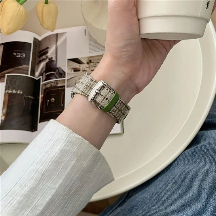 Plaid Woolen Strap for Apple Watch Series 10 46mm / Ultra 2 Ultra 49mm / Series 9 8 7 45mm / SE (2023) SE (2022) SE 6 5 4 44mm / 3 2 1 42mm