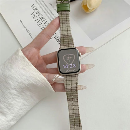 Plaid Woolen Strap for Apple Watch Series 10 46mm / Ultra 2 Ultra 49mm / Series 9 8 7 45mm / SE (2023) SE (2022) SE 6 5 4 44mm / 3 2 1 42mm