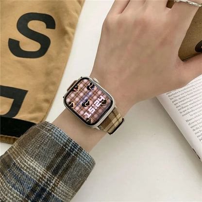 Plaid Woolen Strap for Apple Watch Series 10 46mm / Ultra 2 Ultra 49mm / Series 9 8 7 45mm / SE (2023) SE (2022) SE 6 5 4 44mm / 3 2 1 42mm