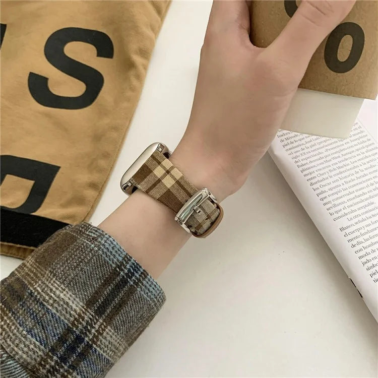 Plaid Woolen Strap for Apple Watch Series 10 46mm / Ultra 2 Ultra 49mm / Series 9 8 7 45mm / SE (2023) SE (2022) SE 6 5 4 44mm / 3 2 1 42mm