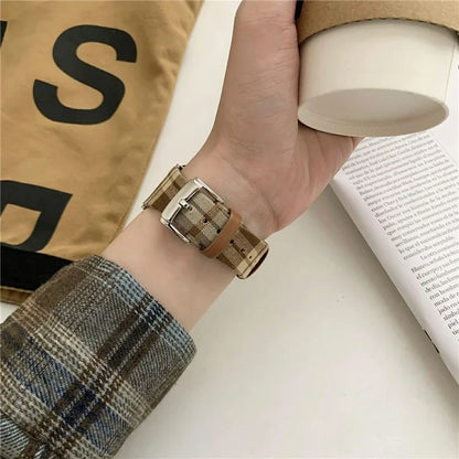 Plaid Woolen Strap for Apple Watch Series 10 46mm / Ultra 2 Ultra 49mm / Series 9 8 7 45mm / SE (2023) SE (2022) SE 6 5 4 44mm / 3 2 1 42mm