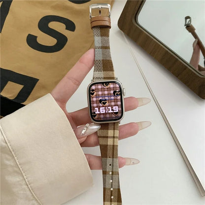 Plaid Woolen Strap for Apple Watch Series 10 46mm / Ultra 2 Ultra 49mm / Series 9 8 7 45mm / SE (2023) SE (2022) SE 6 5 4 44mm / 3 2 1 42mm