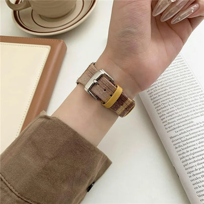 Plaid Woolen Strap for Apple Watch Series 10 46mm / Ultra 2 Ultra 49mm / Series 9 8 7 45mm / SE (2023) SE (2022) SE 6 5 4 44mm / 3 2 1 42mm