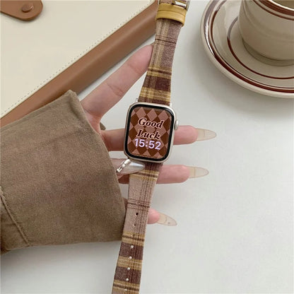 Plaid Woolen Strap for Apple Watch Series 10 46mm / Ultra 2 Ultra 49mm / Series 9 8 7 45mm / SE (2023) SE (2022) SE 6 5 4 44mm / 3 2 1 42mm