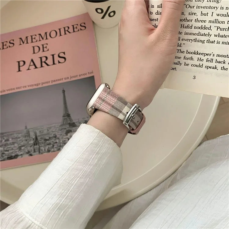 Plaid Woolen Strap for Apple Watch Series 10 46mm / Ultra 2 Ultra 49mm / Series 9 8 7 45mm / SE (2023) SE (2022) SE 6 5 4 44mm / 3 2 1 42mm