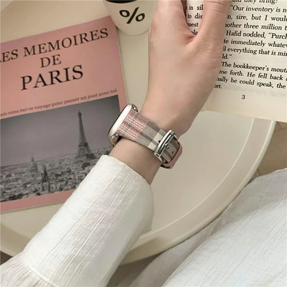 Plaid Woolen Strap for Apple Watch Series 10 46mm / Ultra 2 Ultra 49mm / Series 9 8 7 45mm / SE (2023) SE (2022) SE 6 5 4 44mm / 3 2 1 42mm