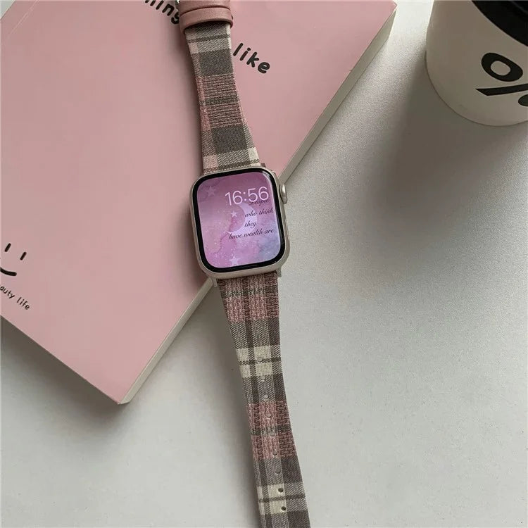 Plaid Woolen Strap for Apple Watch Series 10 46mm / Ultra 2 Ultra 49mm / Series 9 8 7 45mm / SE (2023) SE (2022) SE 6 5 4 44mm / 3 2 1 42mm