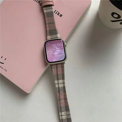 Plaid Woolen Strap for Apple Watch Series 10 46mm / Ultra 2 Ultra 49mm / Series 9 8 7 45mm / SE (2023) SE (2022) SE 6 5 4 44mm / 3 2 1 42mm