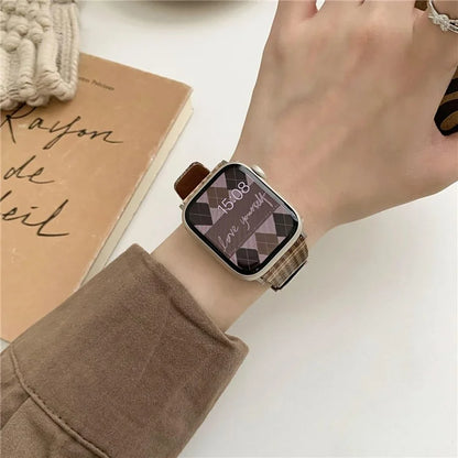 Plaid Woolen Strap for Apple Watch Series 10 46mm / Ultra 2 Ultra 49mm / Series 9 8 7 45mm / SE (2023) SE (2022) SE 6 5 4 44mm / 3 2 1 42mm