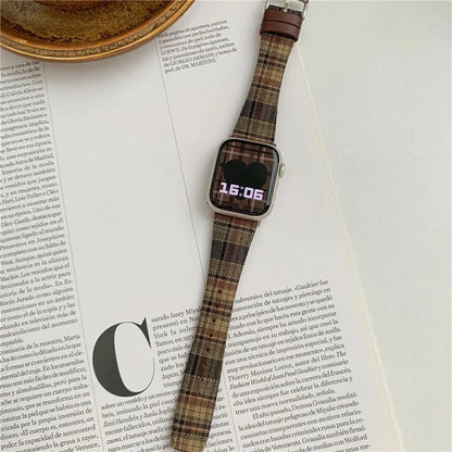 Plaid Woolen Strap for Apple Watch Series 10 46mm / Ultra 2 Ultra 49mm / Series 9 8 7 45mm / SE (2023) SE (2022) SE 6 5 4 44mm / 3 2 1 42mm