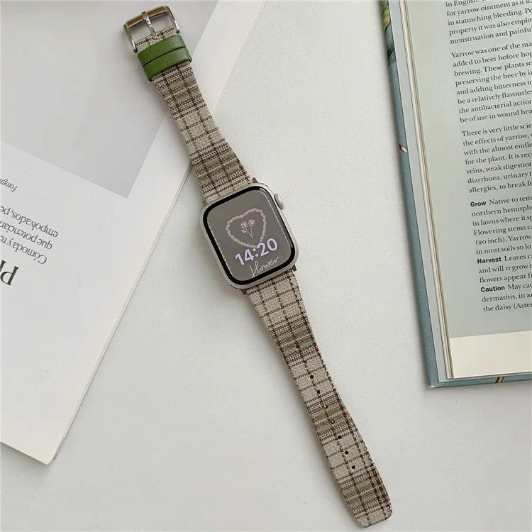 Plaid Woolen Strap for Apple Watch Series 10 42mm  /  9 8 7 41mm  /  SE (2023) SE (2022) SE 6 5 4 40mm  /  3 2 1 38mm
