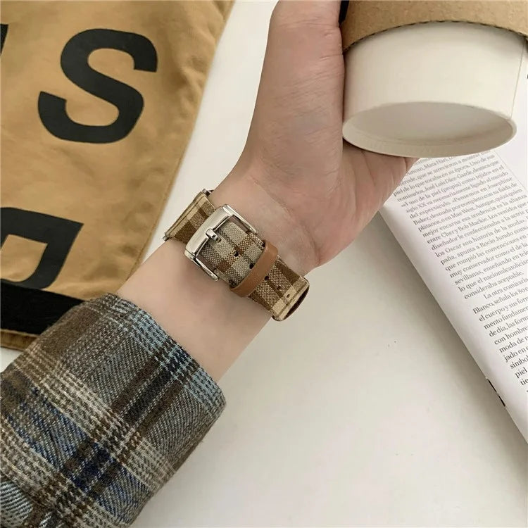 Plaid Woolen Strap for Apple Watch Series 10 42mm  /  9 8 7 41mm  /  SE (2023) SE (2022) SE 6 5 4 40mm  /  3 2 1 38mm