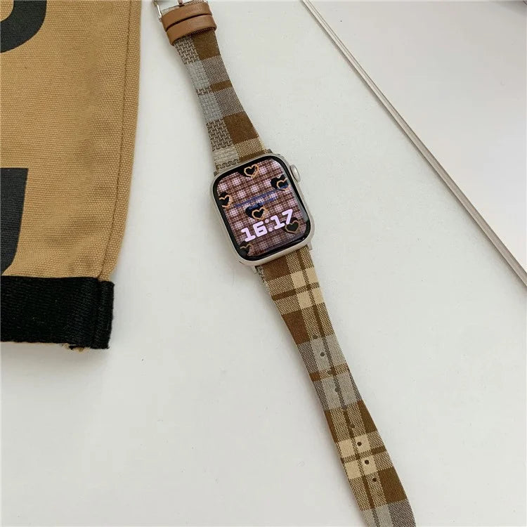 Plaid Woolen Strap for Apple Watch Series 10 42mm  /  9 8 7 41mm  /  SE (2023) SE (2022) SE 6 5 4 40mm  /  3 2 1 38mm