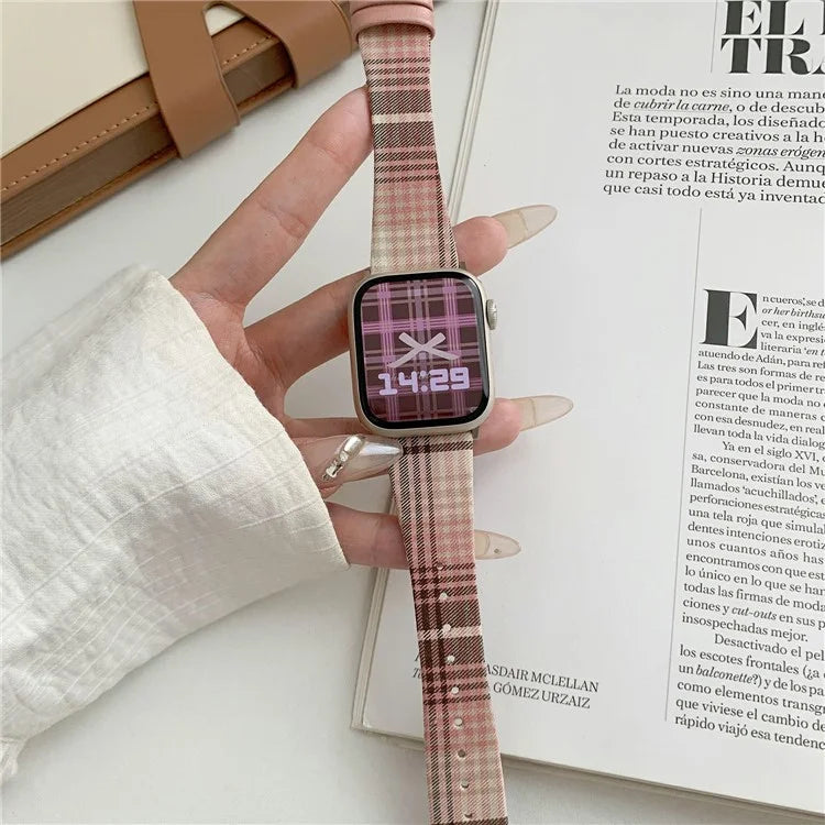 Plaid Woolen Strap for Apple Watch Series 10 42mm  /  9 8 7 41mm  /  SE (2023) SE (2022) SE 6 5 4 40mm  /  3 2 1 38mm