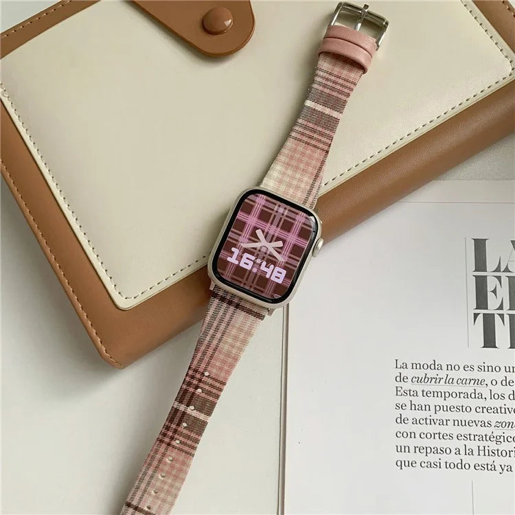 Plaid Woolen Strap for Apple Watch Series 10 42mm  /  9 8 7 41mm  /  SE (2023) SE (2022) SE 6 5 4 40mm  /  3 2 1 38mm