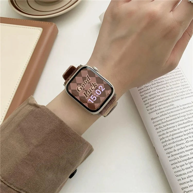 Plaid Woolen Strap for Apple Watch Series 10 42mm  /  9 8 7 41mm  /  SE (2023) SE (2022) SE 6 5 4 40mm  /  3 2 1 38mm
