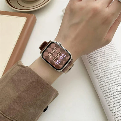 Plaid Woolen Strap for Apple Watch Series 10 42mm  /  9 8 7 41mm  /  SE (2023) SE (2022) SE 6 5 4 40mm  /  3 2 1 38mm