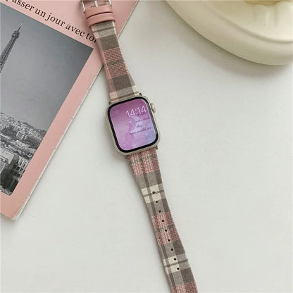 Plaid Woolen Strap for Apple Watch Series 10 42mm  /  9 8 7 41mm  /  SE (2023) SE (2022) SE 6 5 4 40mm  /  3 2 1 38mm