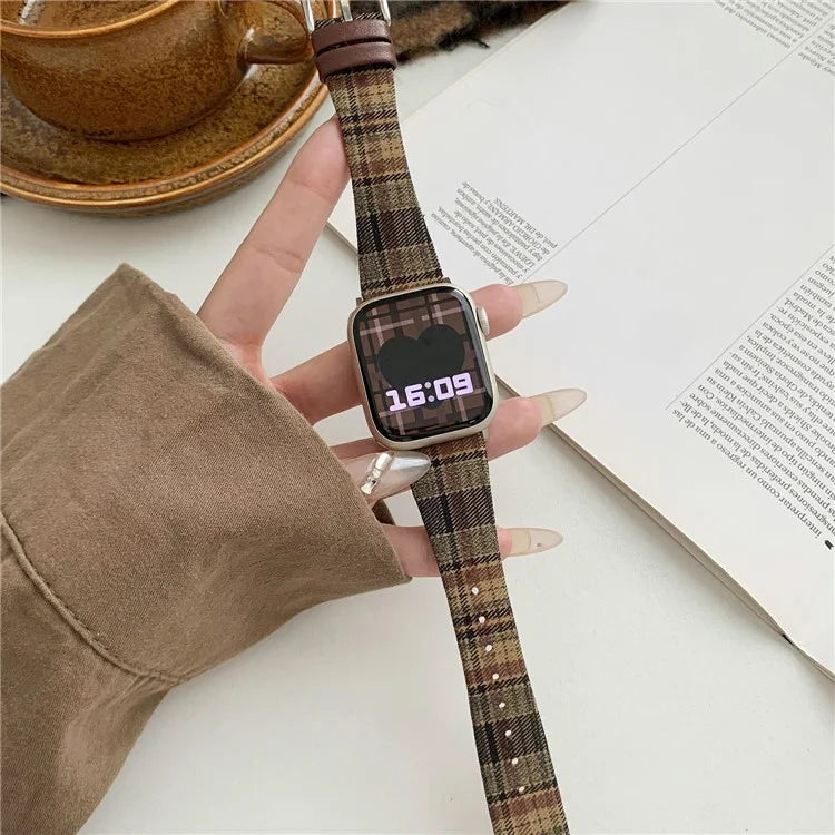 Plaid Woolen Strap for Apple Watch Series 10 42mm  /  9 8 7 41mm  /  SE (2023) SE (2022) SE 6 5 4 40mm  /  3 2 1 38mm