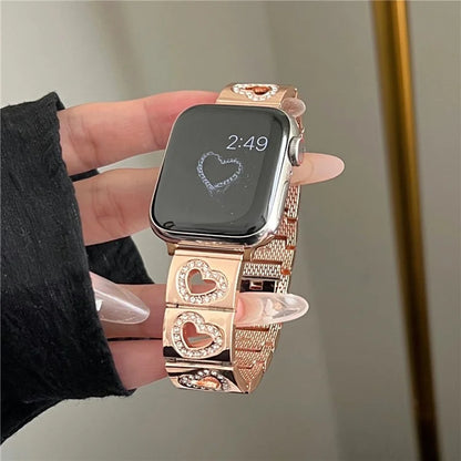 Hollow Heart Metal Strap for Apple Watch Series 10 42mm  /  9 8 7 41mm  /  SE (2023) SE (2022) SE 6 5 4 40mm  /  3 2 1 38mm