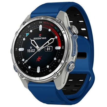 For Garmin Fenix 8 47mm / Fenix E 47mm Silicone Watchband Quick Release Buckle Dual Color Watch Strap