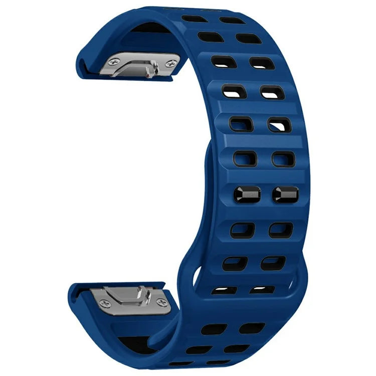 For Garmin Fenix 8 47mm / Fenix E 47mm Silicone Watchband Quick Release Buckle Dual Color Watch Strap