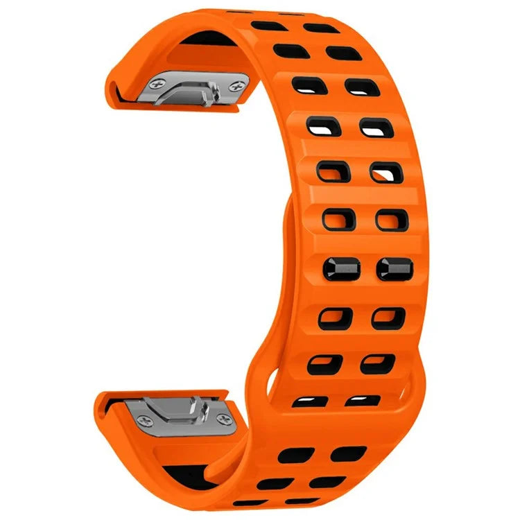 For Garmin Fenix 8 47mm / Fenix E 47mm Silicone Watchband Quick Release Buckle Dual Color Watch Strap