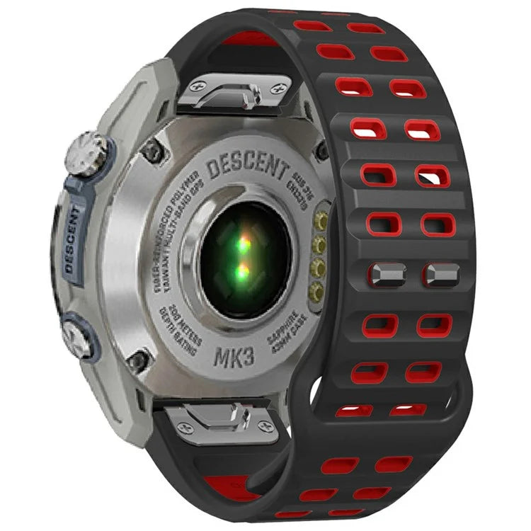 For Garmin Fenix 8 47mm / Fenix E 47mm Silicone Watchband Quick Release Buckle Dual Color Watch Strap